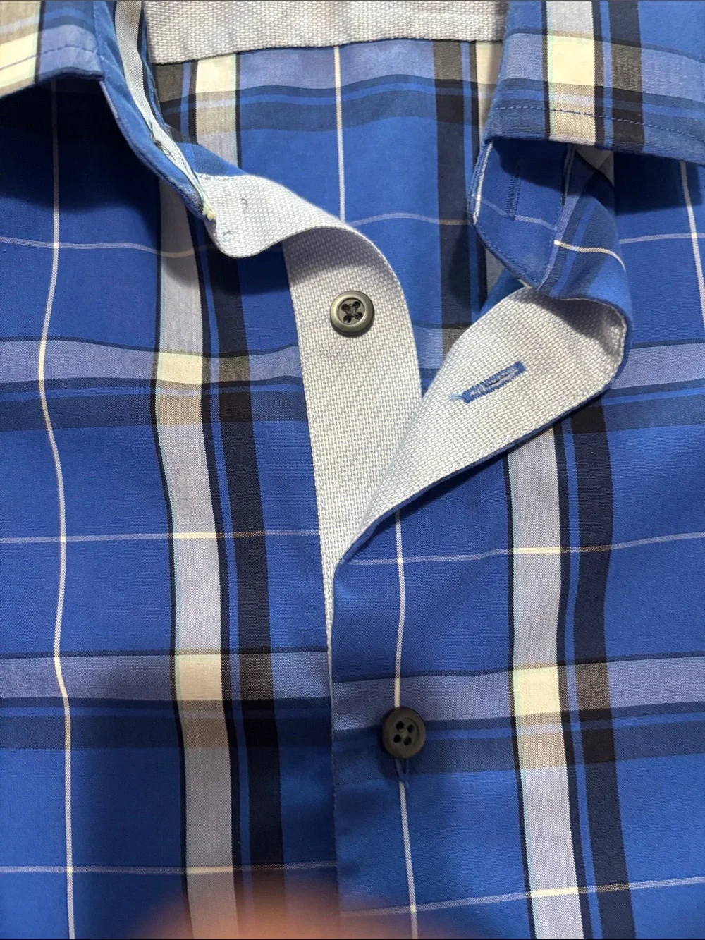 Banana Republic Blue Plaid Button-Down Shirt